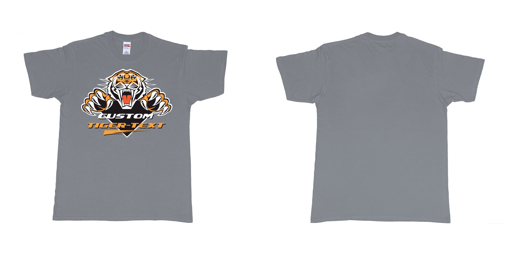 Custom tshirt design the wests tigers sydney national rugby league custom tshirt print in fabric color misty choice your own text made in Bali by The Pirate Way