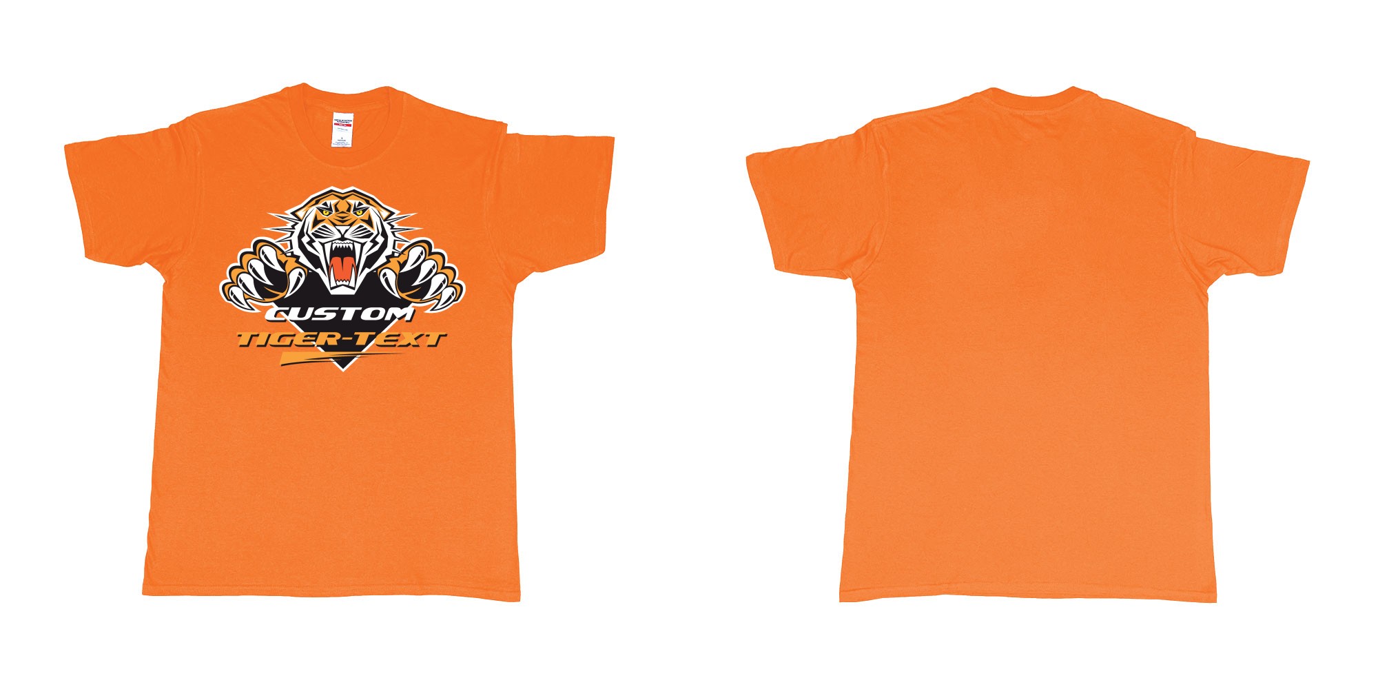 Custom tshirt design the wests tigers sydney national rugby league custom tshirt print in fabric color orange choice your own text made in Bali by The Pirate Way