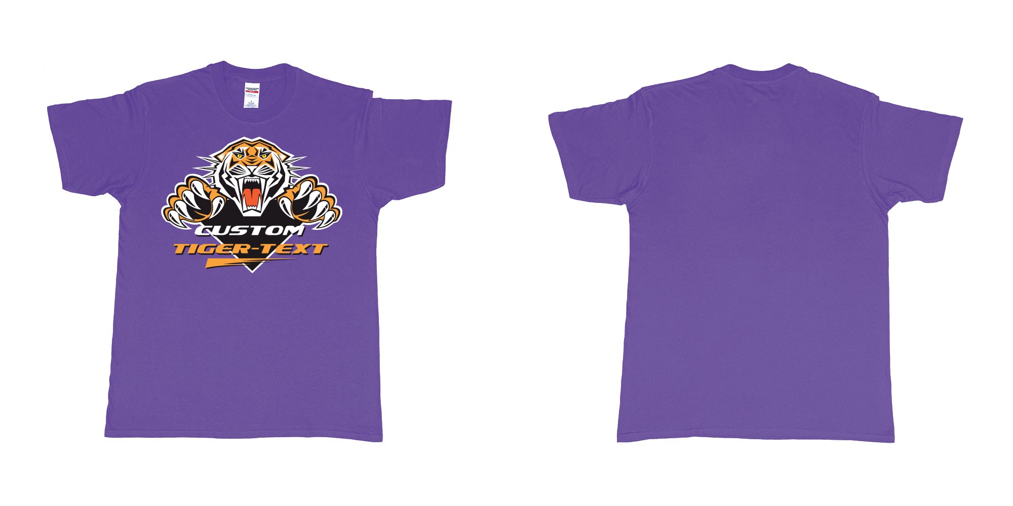 Custom tshirt design the wests tigers sydney national rugby league custom tshirt print in fabric color purple choice your own text made in Bali by The Pirate Way