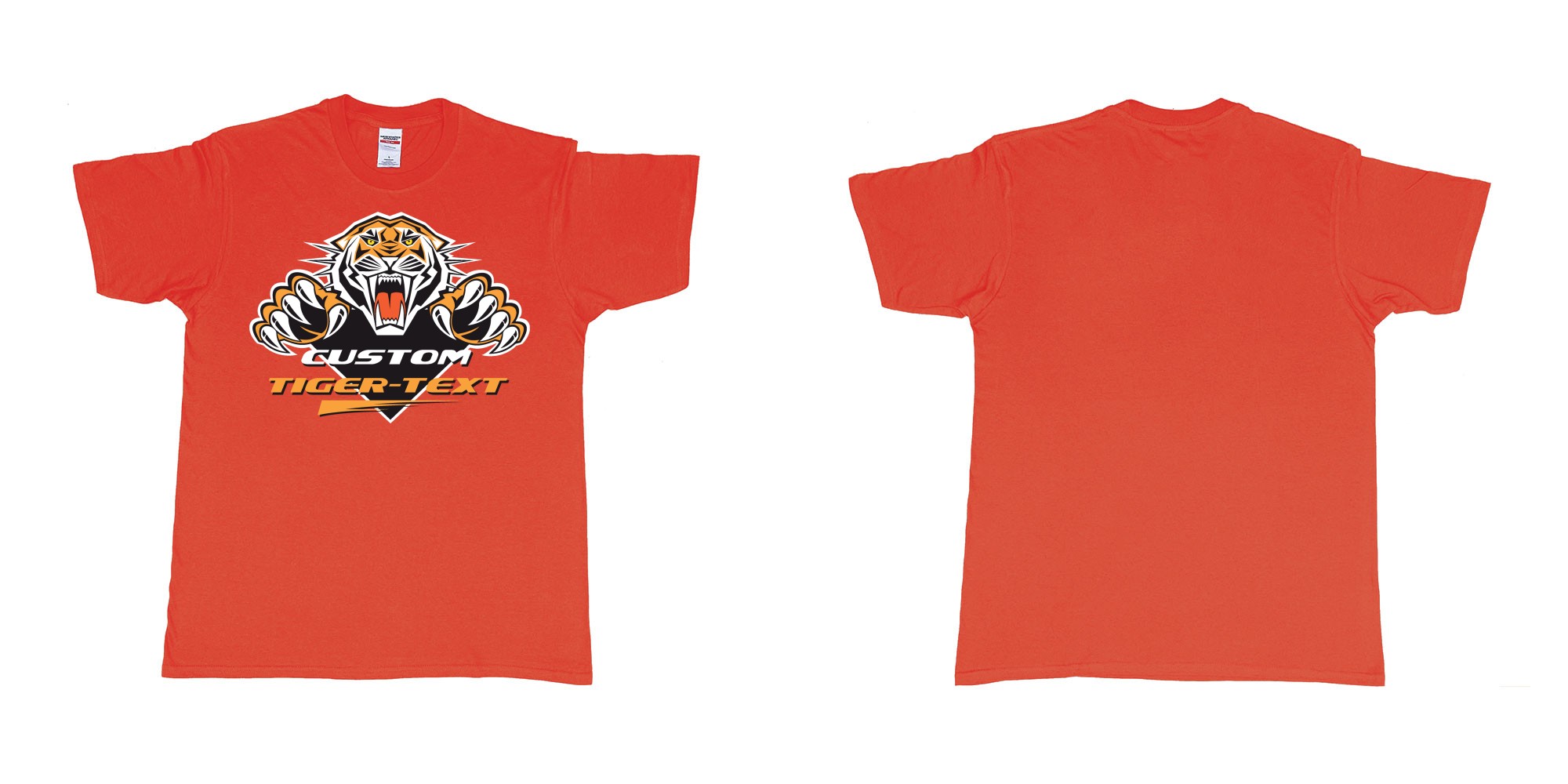 Custom tshirt design the wests tigers sydney national rugby league custom tshirt print in fabric color red choice your own text made in Bali by The Pirate Way