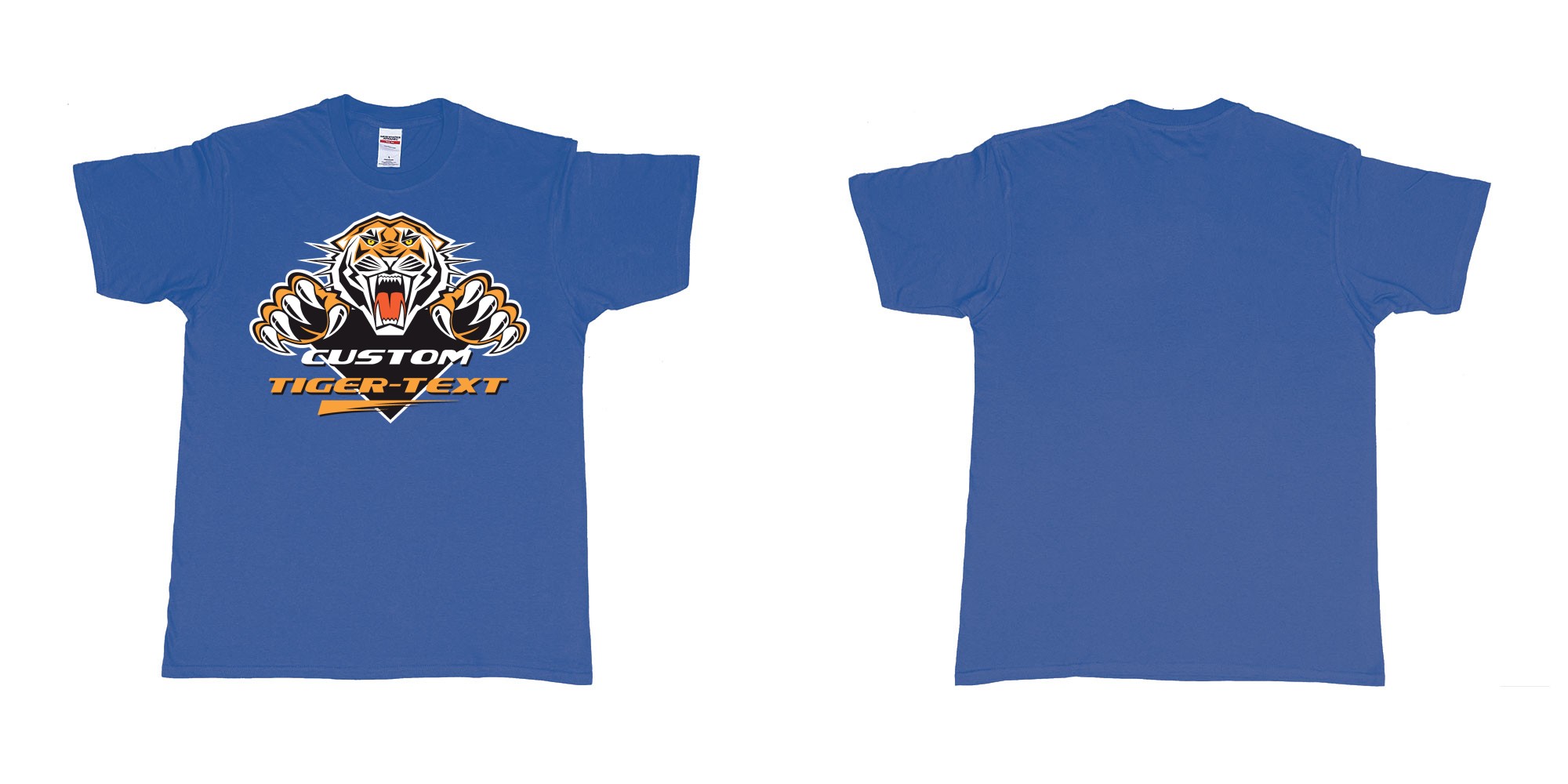 Custom tshirt design the wests tigers sydney national rugby league custom tshirt print in fabric color royal-blue choice your own text made in Bali by The Pirate Way