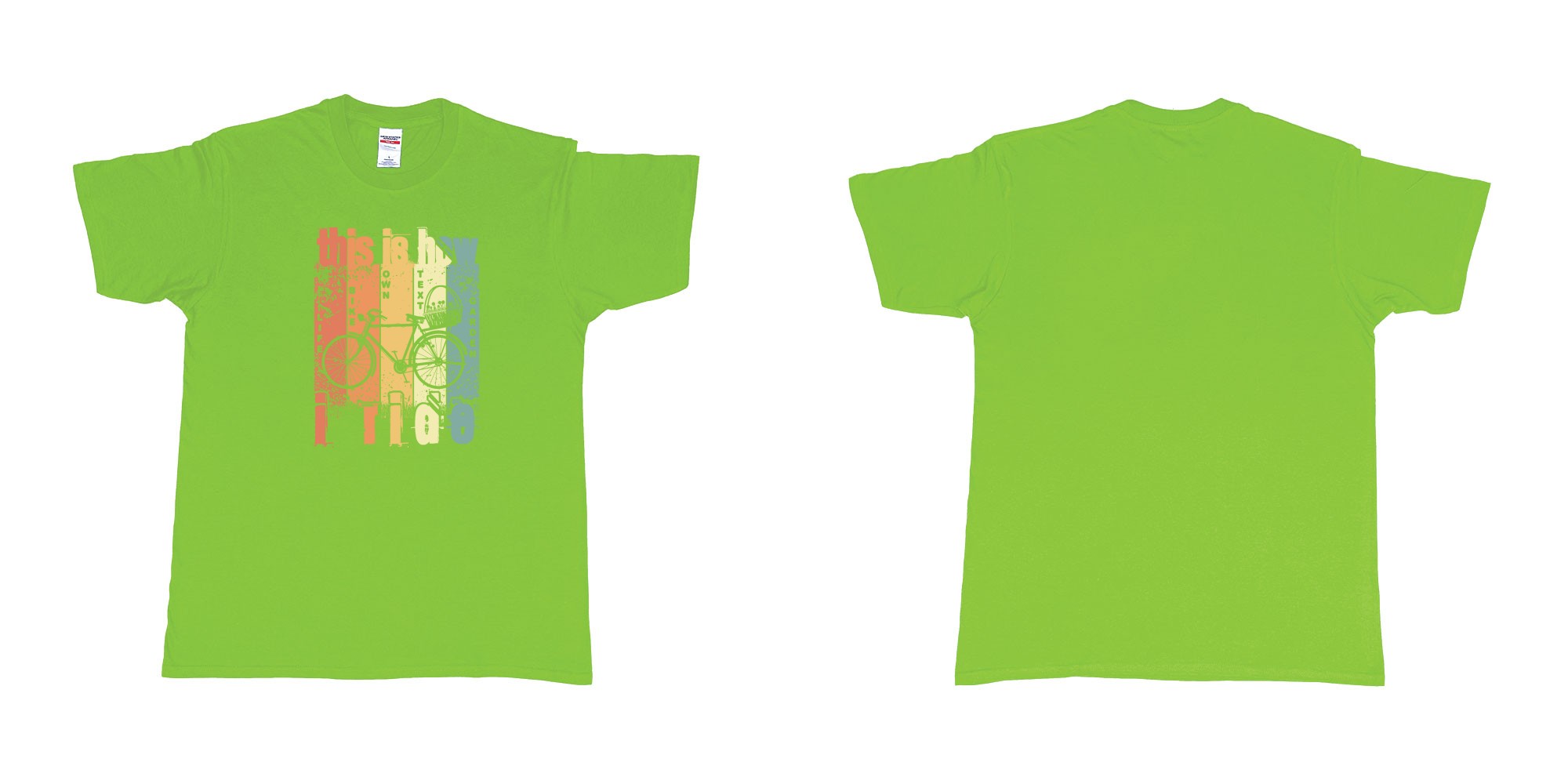 Custom tshirt design this is how i ride old bicycle gardening your own text printing teeshirts bali in fabric color lime choice your own text made in Bali by The Pirate Way
