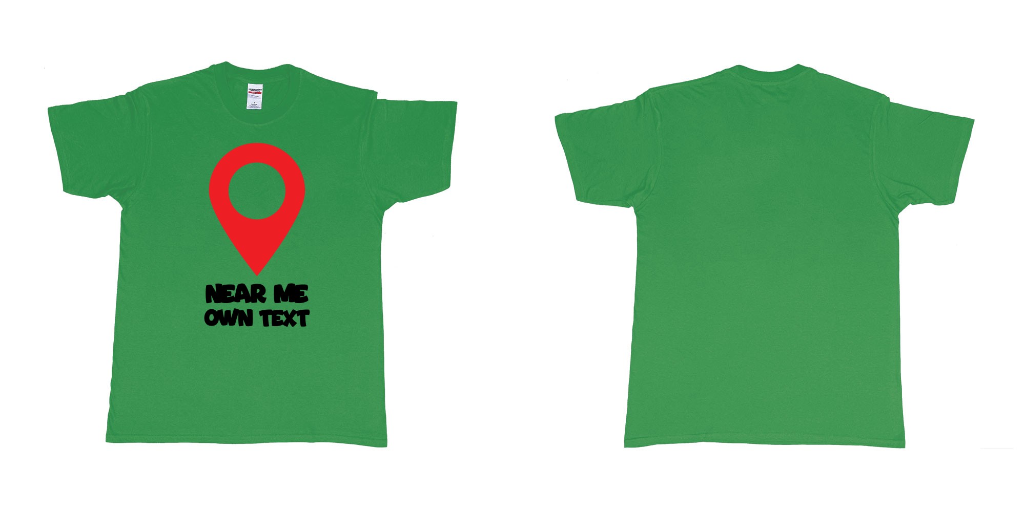 Custom tshirt design tshirt printing near me bali in fabric color irish-green choice your own text made in Bali by The Pirate Way