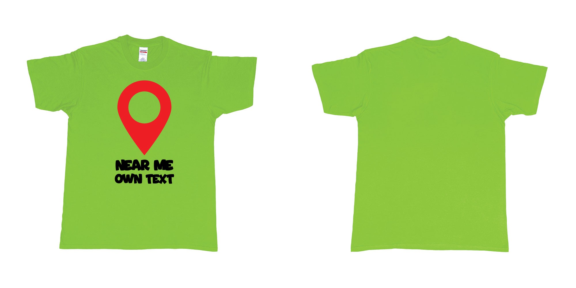 Custom tshirt design tshirt printing near me bali in fabric color lime choice your own text made in Bali by The Pirate Way