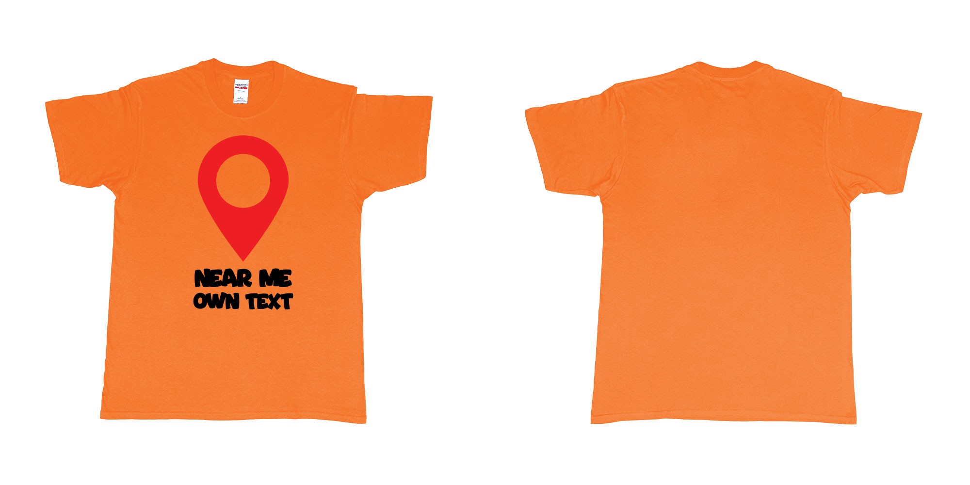 Custom tshirt design tshirt printing near me bali in fabric color orange choice your own text made in Bali by The Pirate Way
