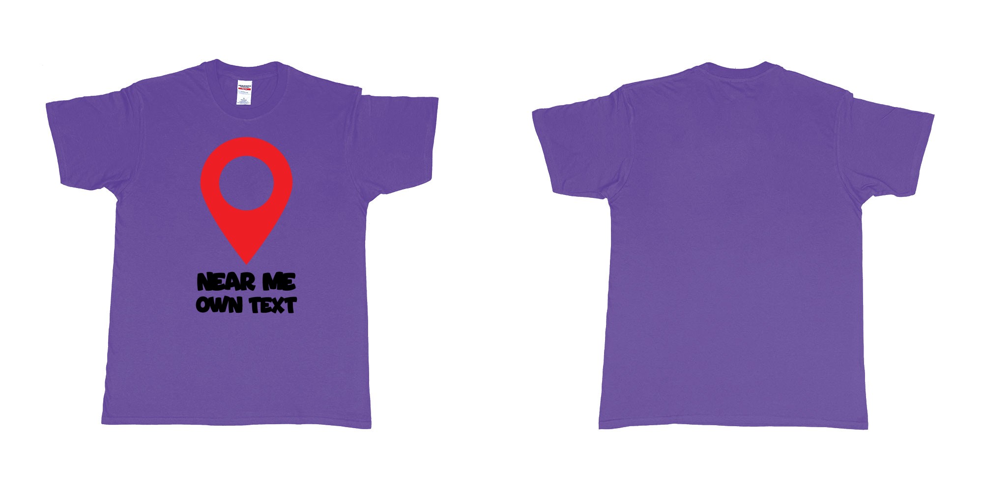 Custom tshirt design tshirt printing near me bali in fabric color purple choice your own text made in Bali by The Pirate Way