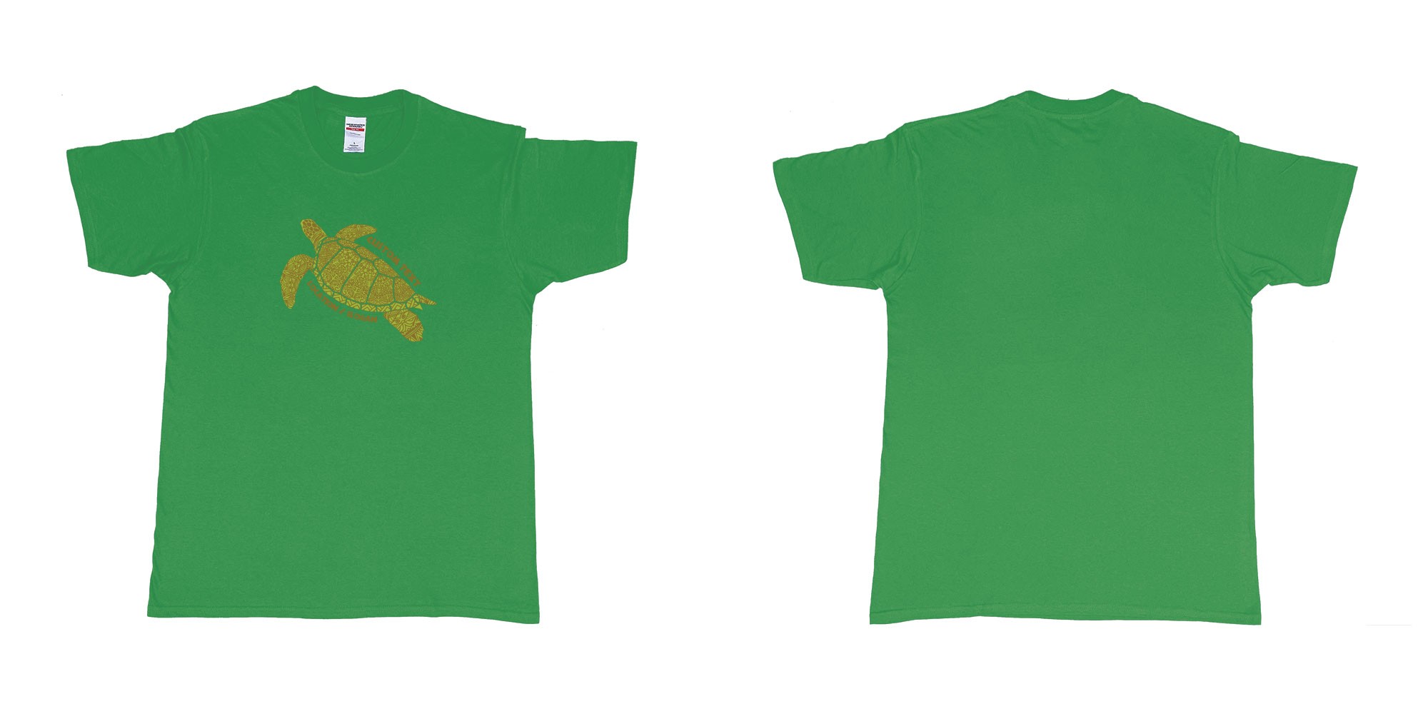 Custom tshirt design turtle bali tribal in fabric color irish-green choice your own text made in Bali by The Pirate Way