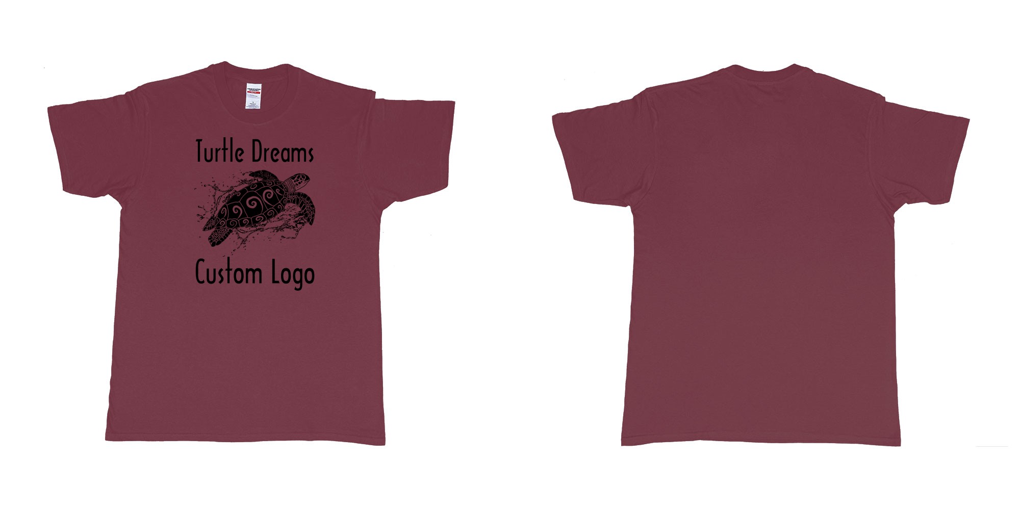 Custom tshirt design turtle dreams custom logo design in fabric color marron choice your own text made in Bali by The Pirate Way
