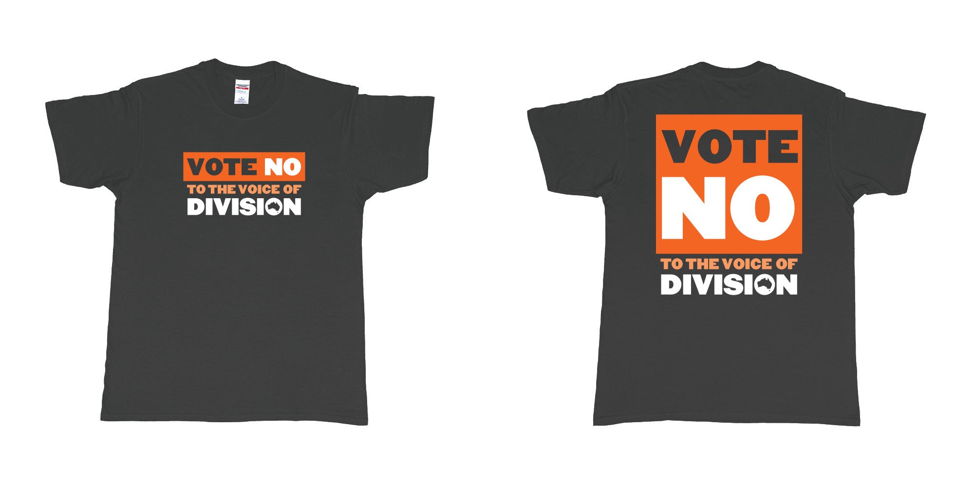 Custom tshirt design vote no to the voice of division australia in fabric color black choice your own text made in Bali by The Pirate Way
