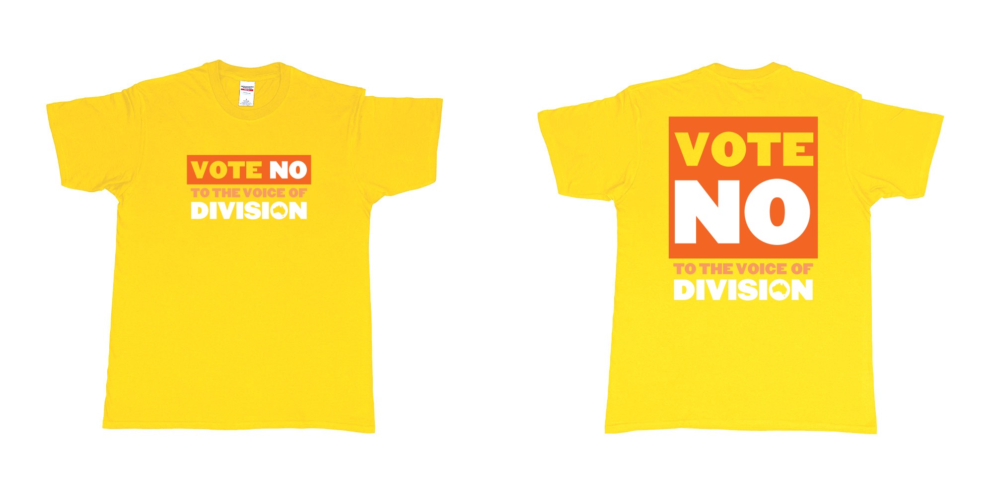 Custom tshirt design vote no to the voice of division australia in fabric color daisy choice your own text made in Bali by The Pirate Way