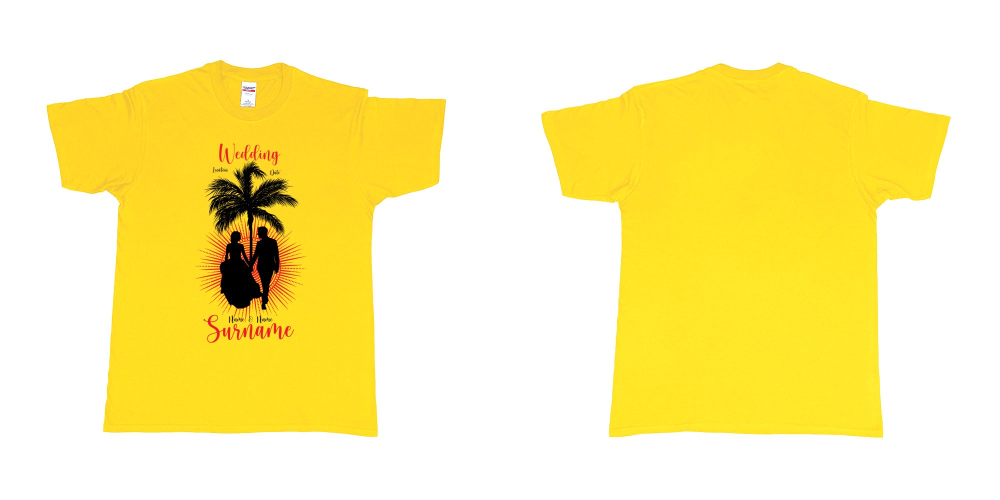Custom tshirt design wedding palm sun bali in fabric color daisy choice your own text made in Bali by The Pirate Way