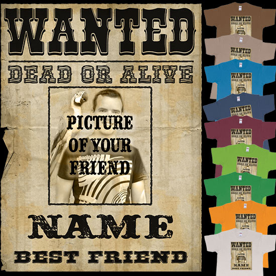 Old Western wanted poster custom picture and text