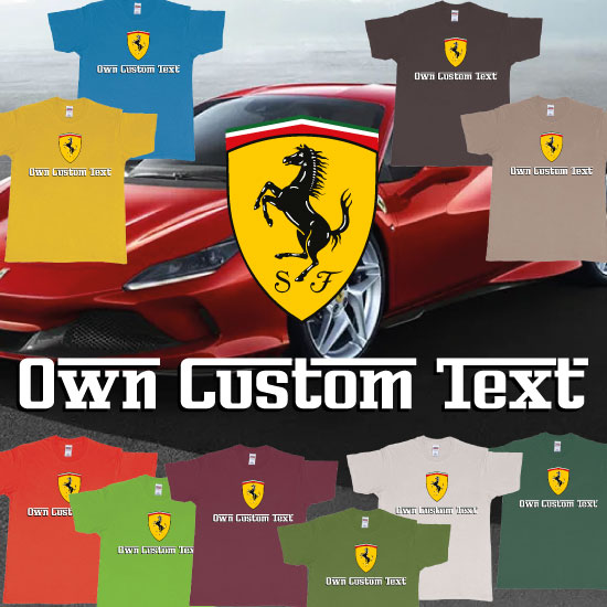 Ferrari Logo Design Custom Print Tshirt