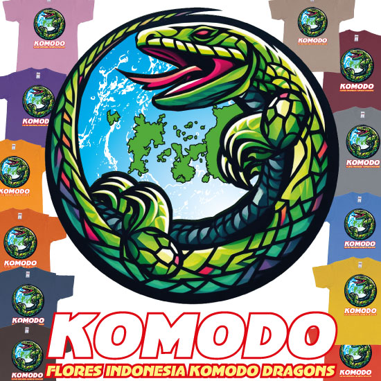 Flores Indonesia Komodo Dragons Circle Islands Custom Tshirt