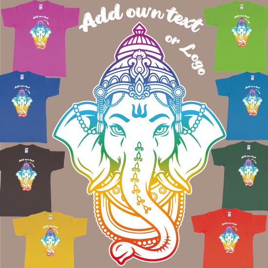 Rainbow Ganesha - Custom Teeshirt Print