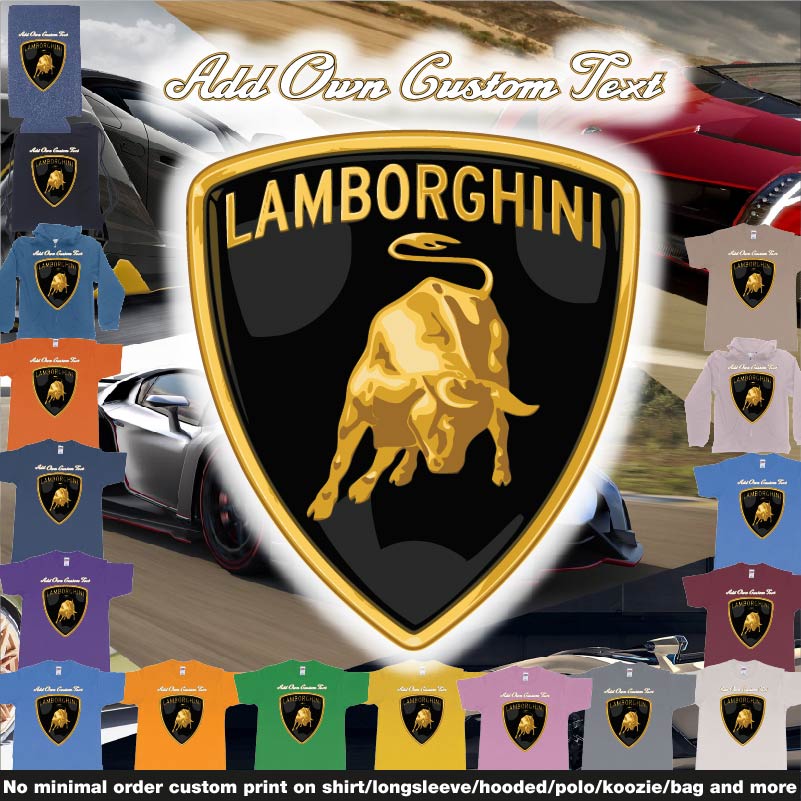 Lamborghini Logo Tshirt Printing Add Own Text