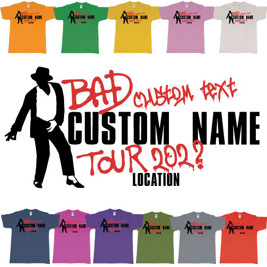 Michael Jackson Bad Tour Custom Name Year Location