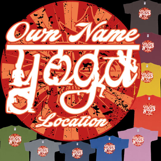 Personalized Yoga Om Sun Retro Own Studio Name Location Printing Bali