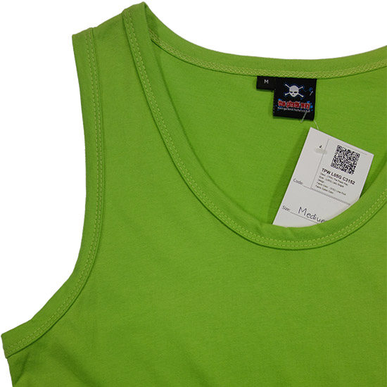 (L05G) Singlet Standard in Fabric Color (3152) Lime Puch in (160 GSM, 100% Cotton) Fabric ColorsStandard fabric for men/womenFabric Specification100% Cotton160 Grams Per Square MeterPreshrunk materialThe fabric is preshrunk, but depending on the way you wash, the fabric might still have up to 2% of shrinkage more.