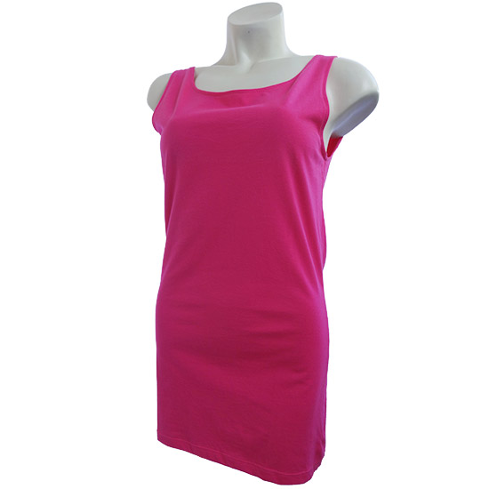 (L07G) U-Neck Dress in Fabric Color (3142) Hot Pink in (160 GSM, 100% Cotton) Fabric ColorsStandard fabric for men/womenFabric Specification100% Cotton160 Grams Per Square MeterPreshrunk materialThe fabric is preshrunk, but depending on the way you wash, the fabric might still have up to 2% of shrinkage more.