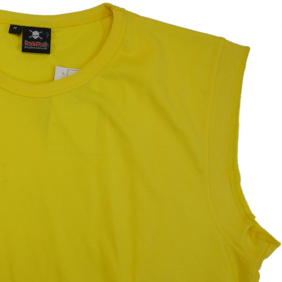 (T06S) Sleeveless BigRib in Fabric Color (2019) Sun in (210 GSM, 100% Cotton) Fabric ColorsStandard fabric for men shirtsFabric Specification100% Cotton210 Grams Per Square MeterPreshrunk materialThe fabric is preshrunk, but depending on the way you wash, the fabric might still have up to 2% of shrinkage more.