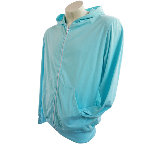 (T33S) Zippy Hoodie in Fabric Color (2056) Mint in (210 GSM, 100% Cotton) Fabric ColorsStandard fabric for men shirtsFabric Specification100% Cotton210 Grams Per Square MeterPreshrunk materialThe fabric is preshrunk, but depending on the way you wash, the fabric might still have up to 2% of shrinkage more.