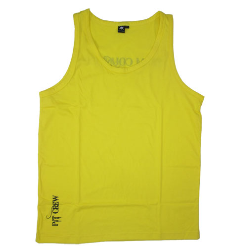 (T07S) Basic Singlet in Fabric Color (3104) Washed Yellow in (160 GSM, 100% Cotton) Fabric ColorsStandard fabric for men/womenFabric Specification100% Cotton160 Grams Per Square MeterPreshrunk materialThe fabric is preshrunk, but depending on the way you wash, the fabric might still have up to 2% of shrinkage more.