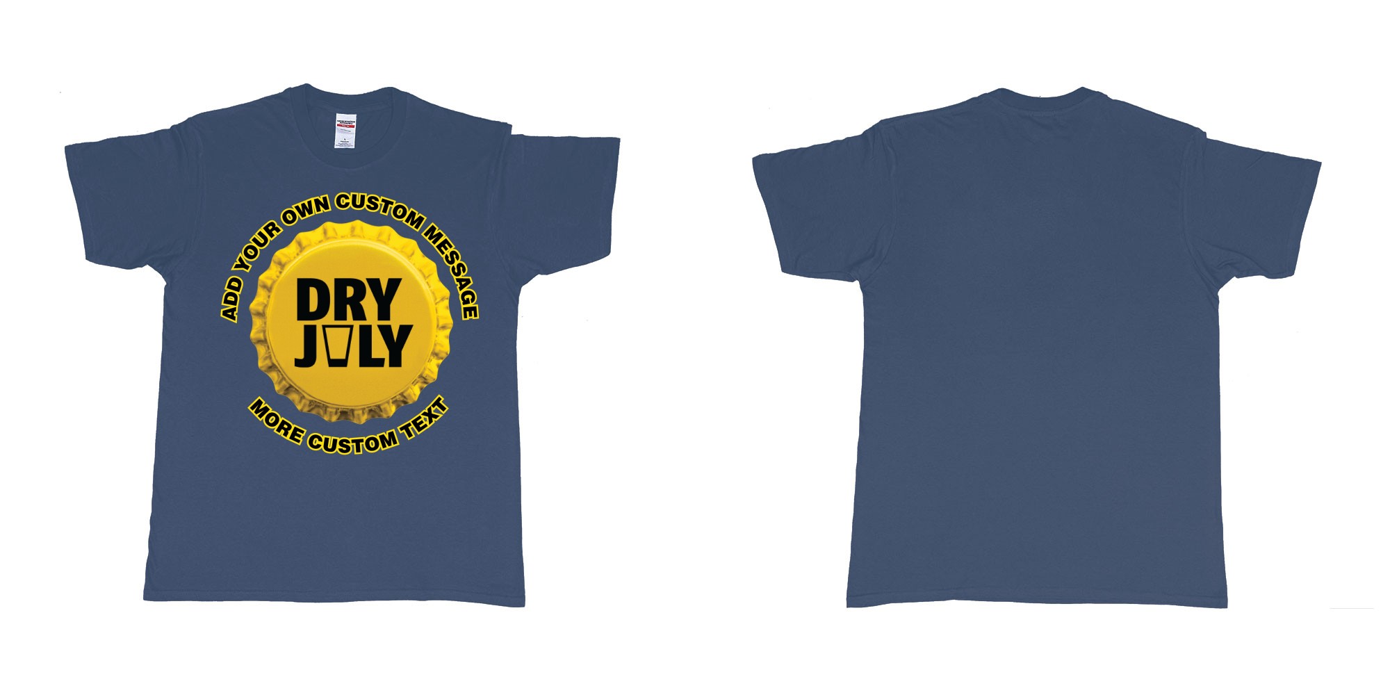 Custom tshirt design dry july australia bali in fabric color navy choice your own text made in Bali by The Pirate Way