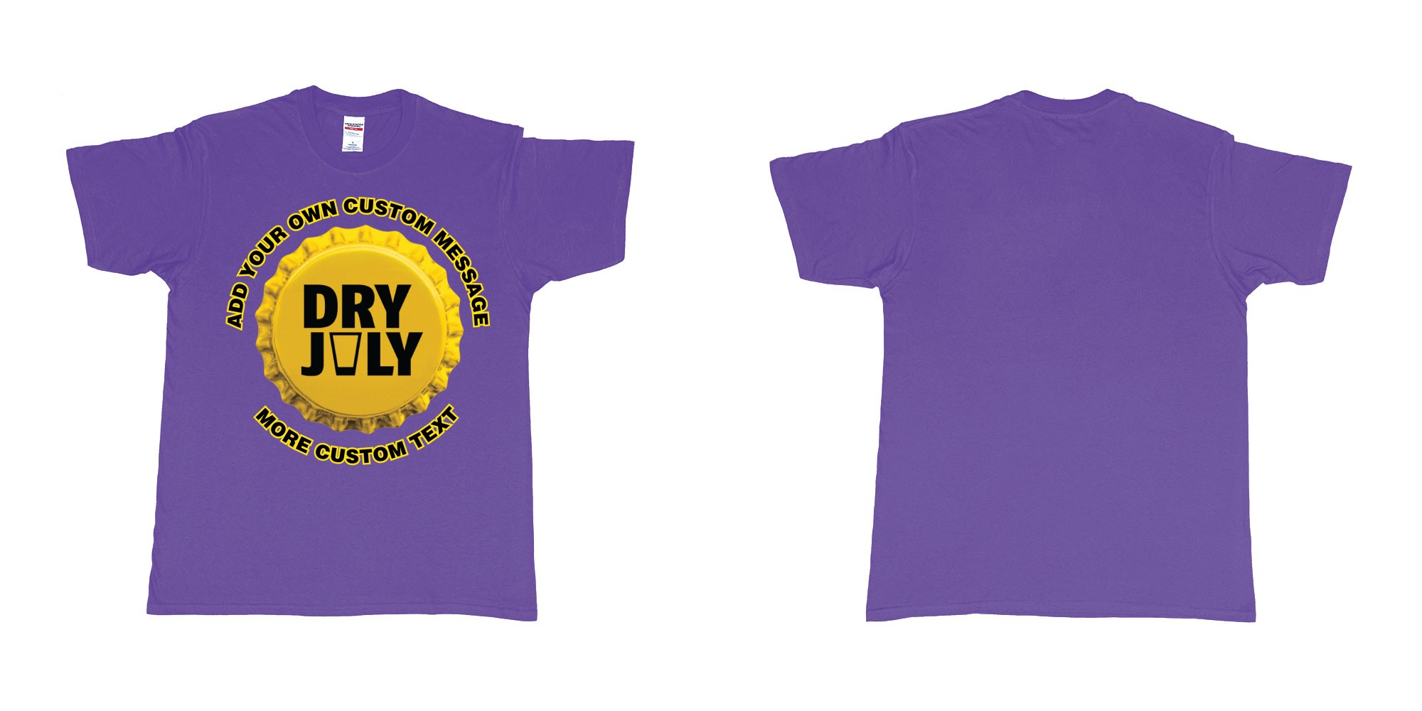 Custom tshirt design dry july australia bali in fabric color purple choice your own text made in Bali by The Pirate Way