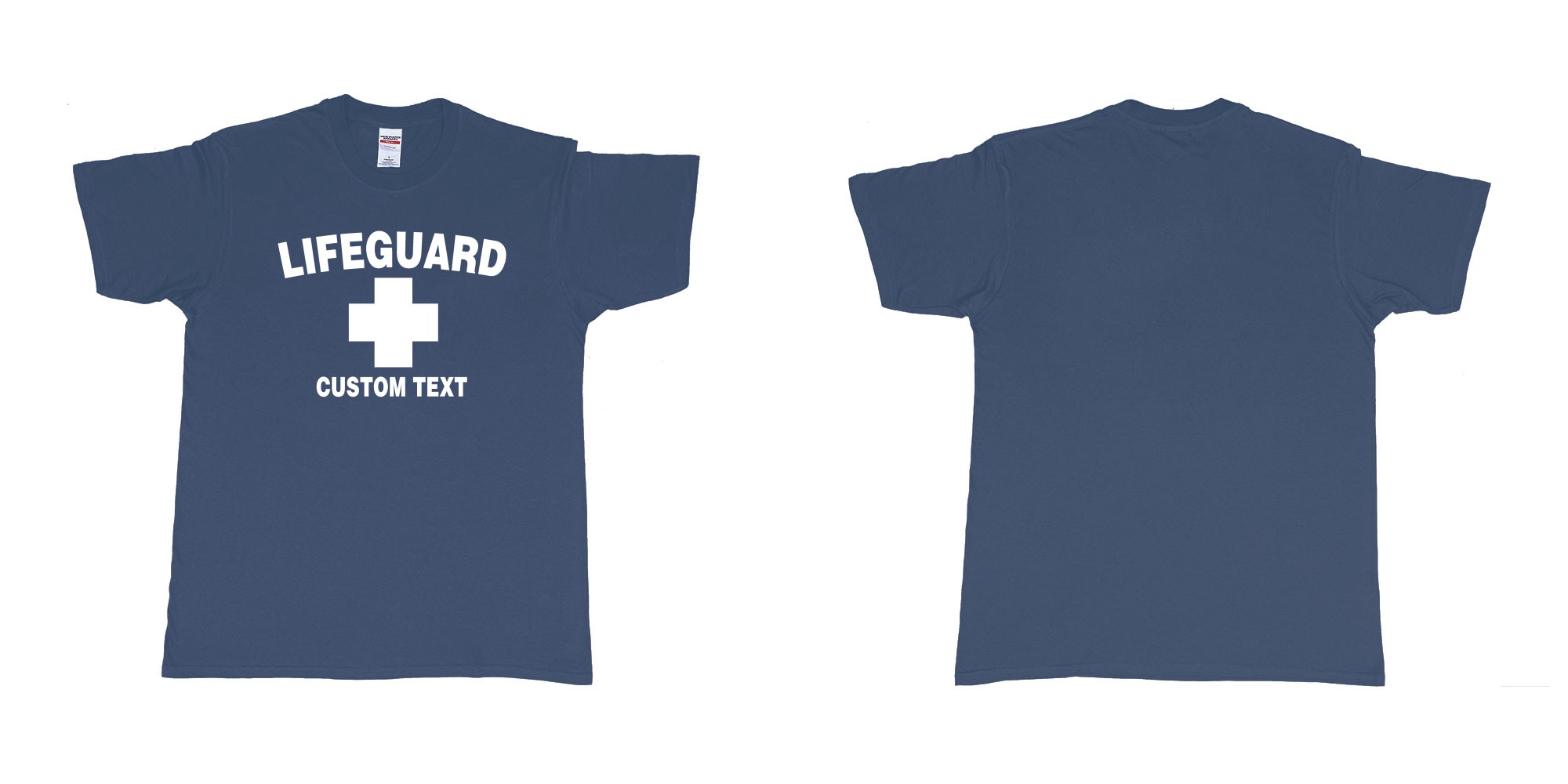 Custom tshirt design lifeguard bali australia tshirt custom text in fabric color navy choice your own text made in Bali by The Pirate Way